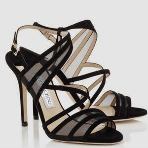 Jimmy Choo Black and Cream Strappy Heels Size 40(10)
